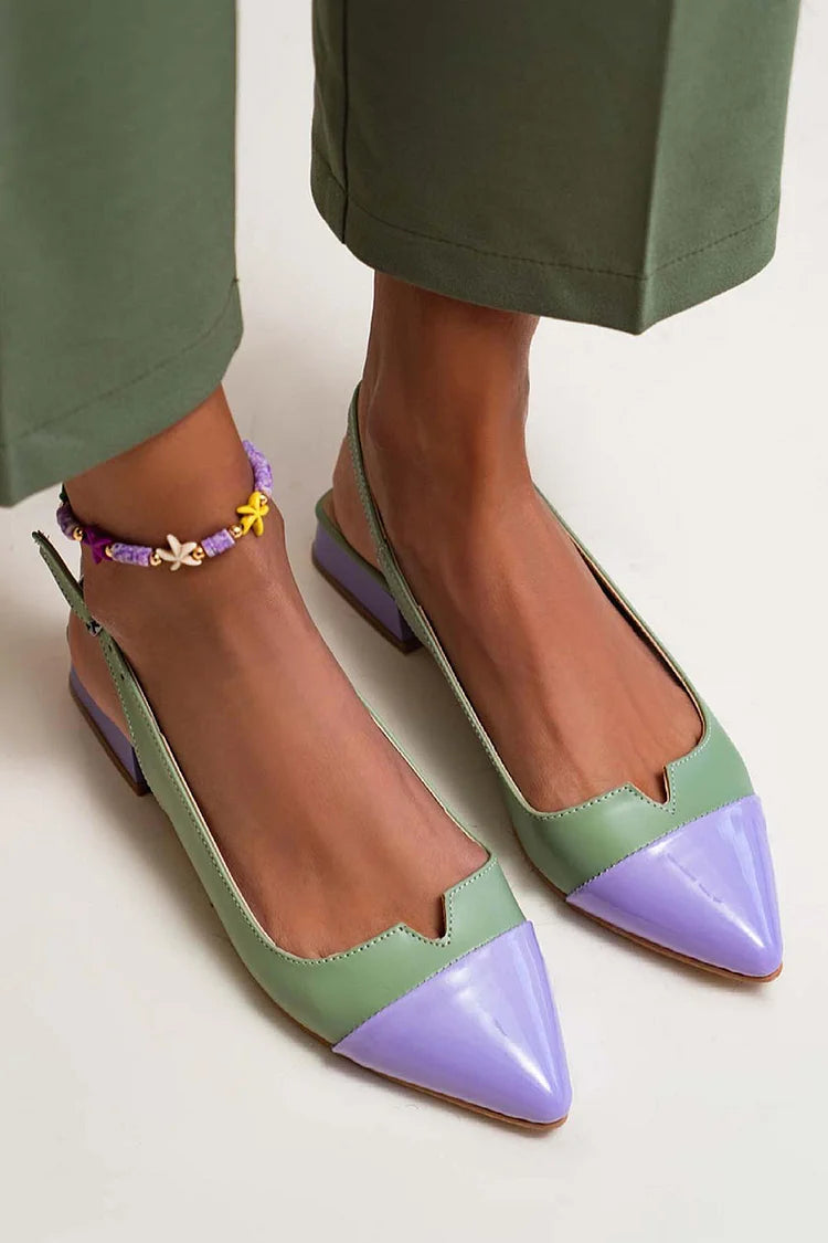 VITTORIA | Elegant ballet flats with pointed toe and bicolor details for a refined style