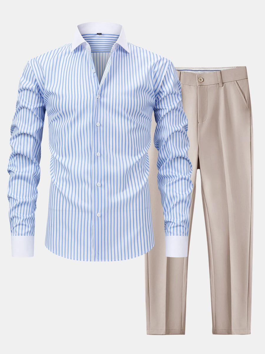 Non-Iron Stripe Winchester Shirt & Slim Fit Tapered Trousers